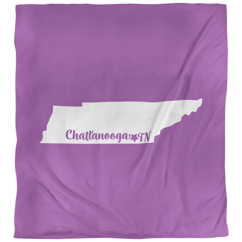 Housse de couette réversible simple Chattanooga Tennessee, Housse de couette pour très grand lit, Violet, Polyester brossé