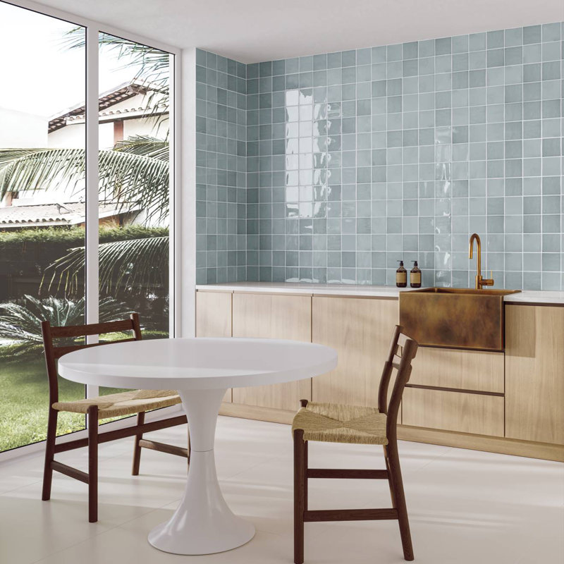 Marin 4" X 4" Ceramic Wall Tile, Blue