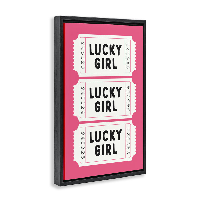 Cadre flottant Lucky Girl, H 31 po x l 21 po, Cadre flottant noir de jais