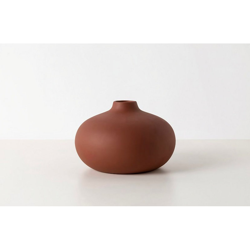 Corrisa Ceramic Table Vase, Brown, 23cm H x 5cm W x 29cm D