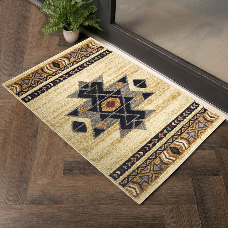 Tapis en polypropylène durable de style Sud-Ouest pour les endroits très fréquentés