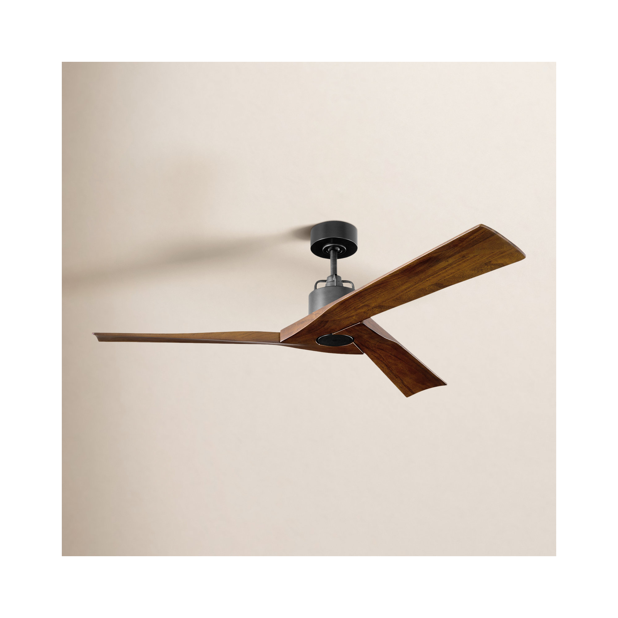 Gerda 52'' 3 Blade Ceiling Fan, Dark Walnut, Aged Pewter