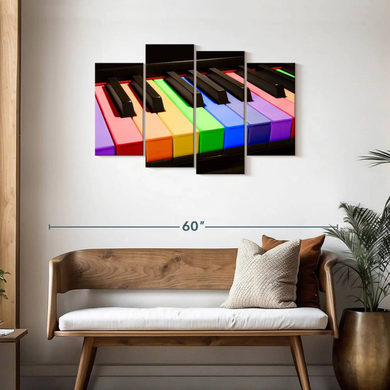 Abarca Rainbow Piano Keys, H 27 po x l 43 po