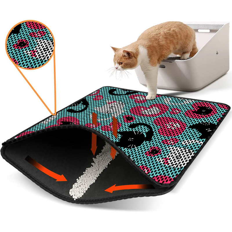 Premium Cat Litter Mat, 18 x 24 inches | 50% PVC / 50% Polyester, Machine Washable & Vacuum Friendly | Durable, Easy-Clean Design for Pet Owners | Protect Your Floors from Litter Messes