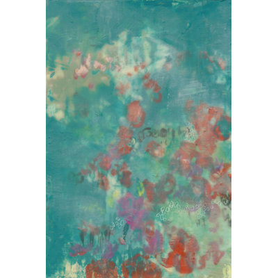 " Teal Rose Garden I " by Jennifer Goldberger Painting Print