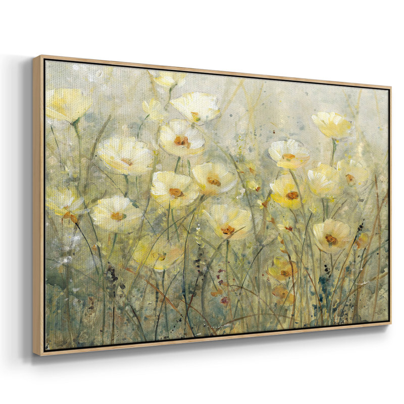 " Summer In Bloom I ", 27" H x 41" W x 2" D, Natural Wood