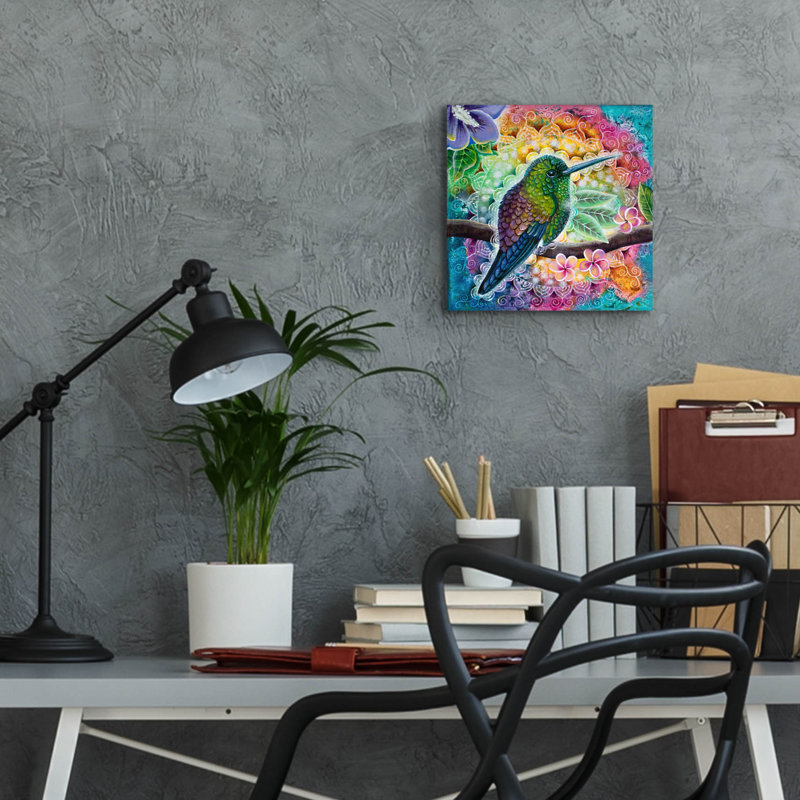 Art mural en verre épique «Colours of Joy» par Verena Wild, 12 po x 12 po