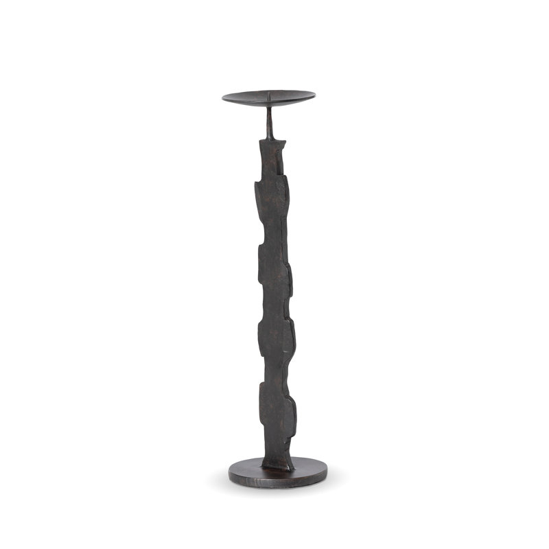 Rustic Modern Iron Tabletop Pillar, 17.5" H x 4.5" W x 4.5" D