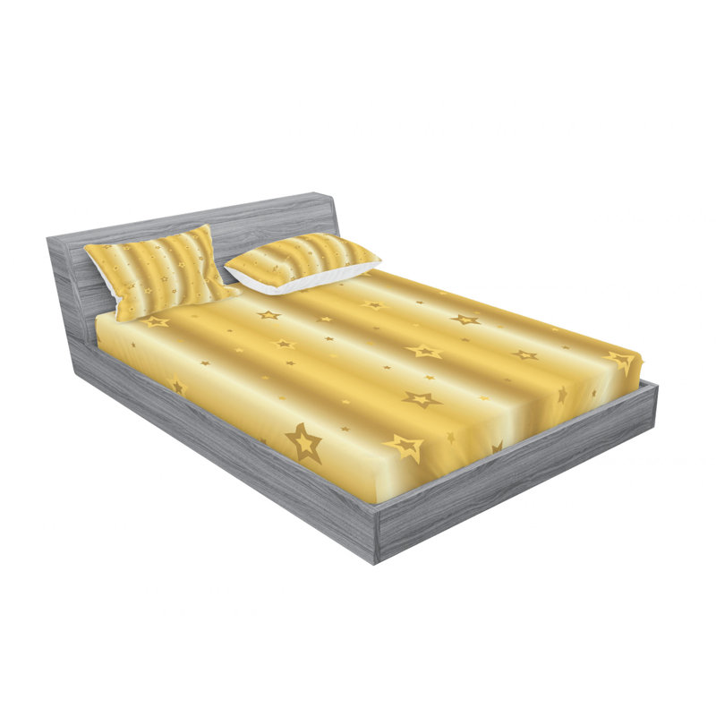 Full Pink and Yellow Striped Microfiber Sheet Set