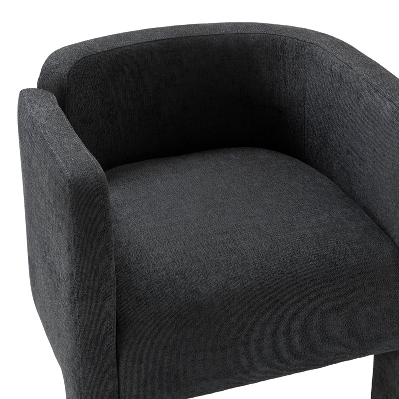 Braien 18.5'' H Modern Upholstered Armchair with Low Back, Charcoal
