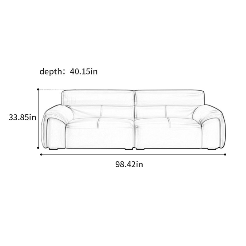 Canapé Nordic, H 33,85 po x l 98,42 po x P 40,15 po