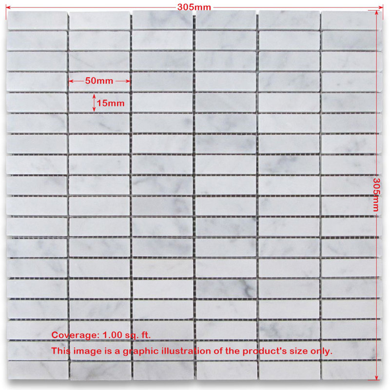 12" x 12" Marble Subway Tile