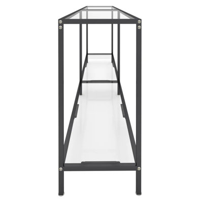 vidaXL Console Table Accent Side Table with Steel Frame Tempered Glass