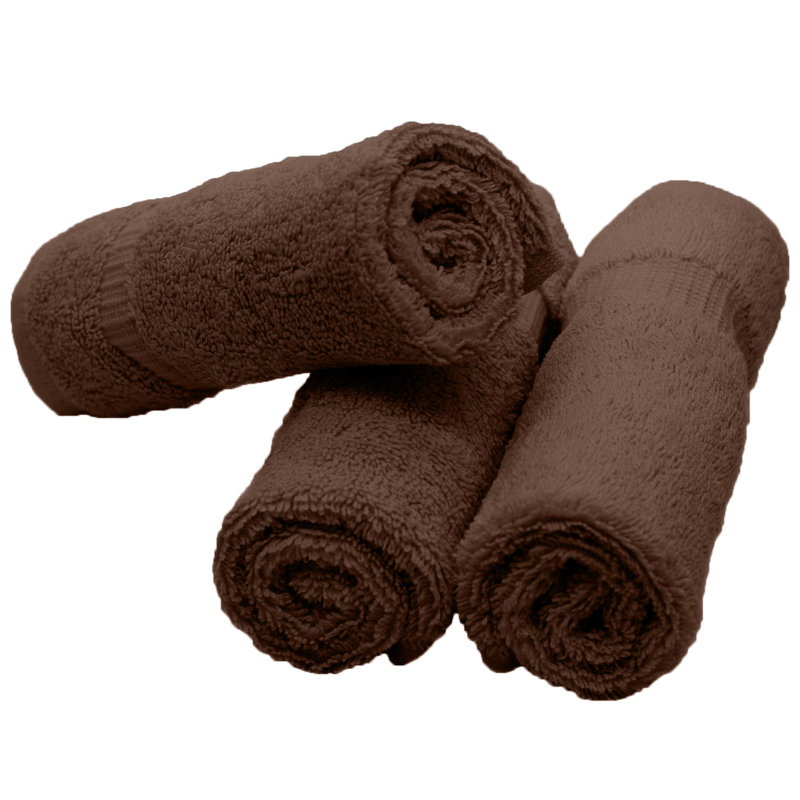 100% Cotton Washcloth Towel Set, Cocoa