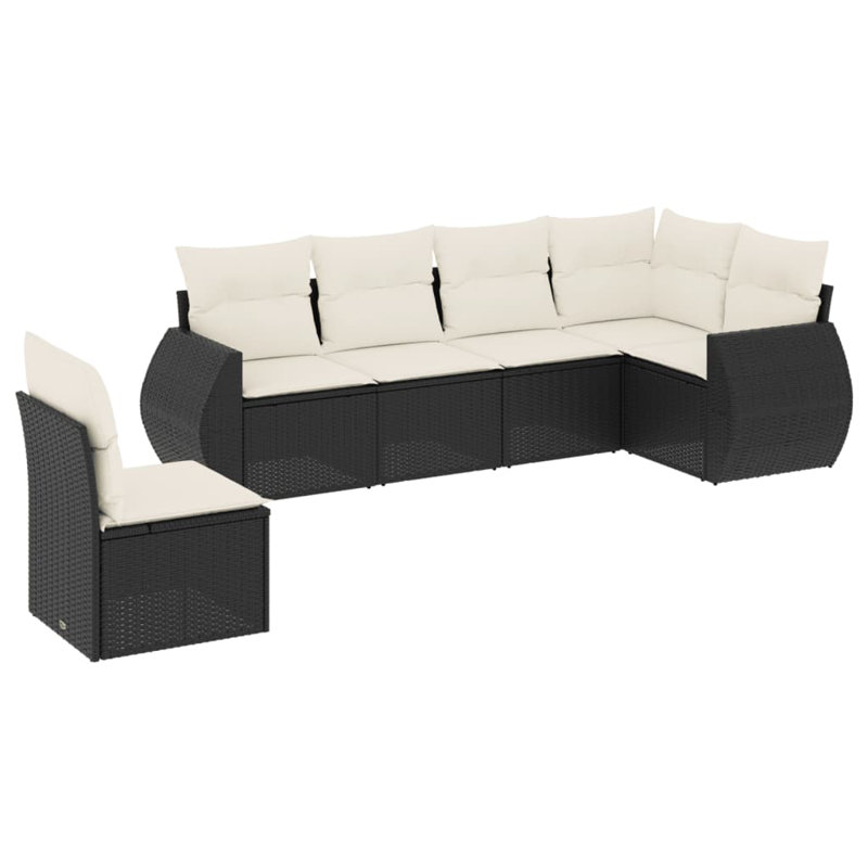 Ensemble de canapé de jardin Vidaxl noir, blanc crème