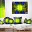 Vitrail vert doré fractal - Coussin imprimé abstrait-30617369-30617373
