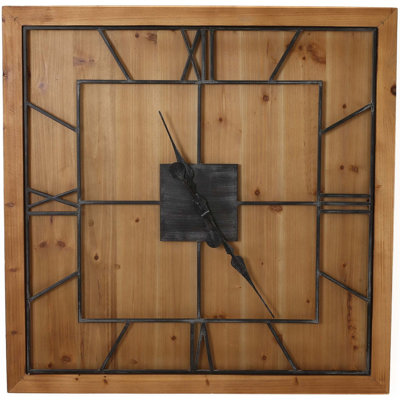 Anetia Square Wooden Wall Clock