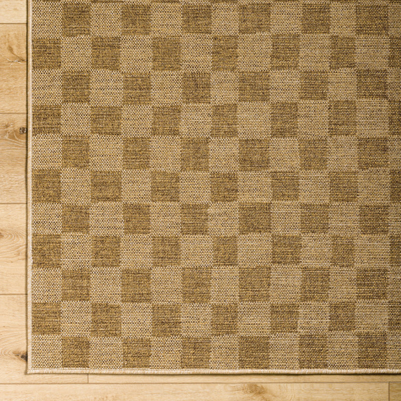 Nemrin Indoor & Outdoor Boho Jute-Look Rug Tan/Brown, Rectangle 200 x 275cm