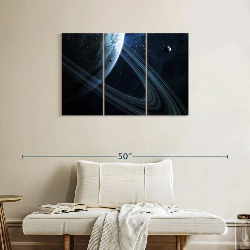 Oberle Earth-Like Ringed Planet, 24" H x 38" W