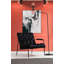 Élégant fauteuil à oreilles, revêtement en tissu noir, 29,5 po x 31,5 po x 33,5 po | Structure en bois de hêtre et en carton, 100% polyester | Coussins en mousse souple et en plumes, style industriel avec pieds en métal noir mat durables, nettoyage 