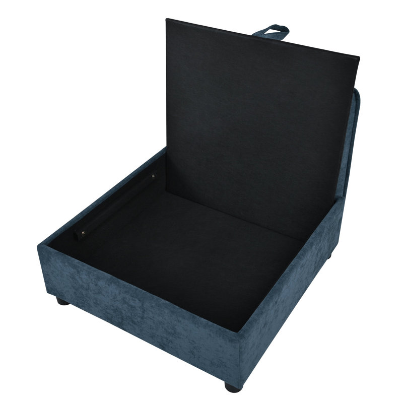 4 avec coussins à double couche et rangement pratique - commodité bleu foncé, Bleu très foncé