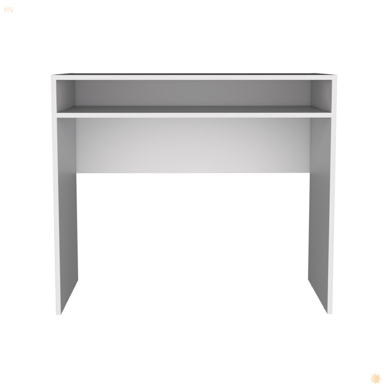 Computer Desk 30.6" H, With 1 Shelf, White