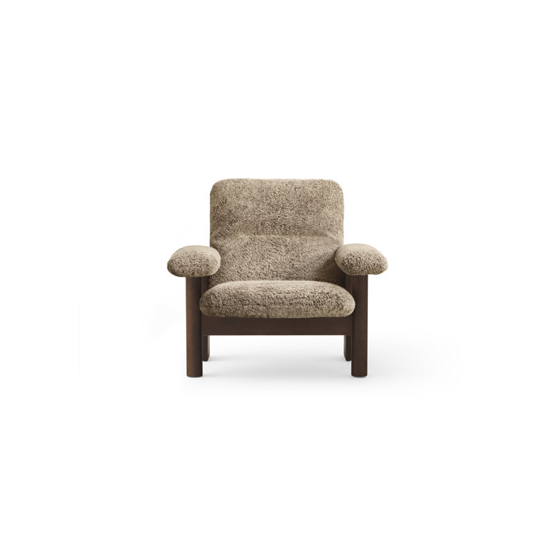 Brasilia Boucle Chair, Sheepskin Sahara, Walnut