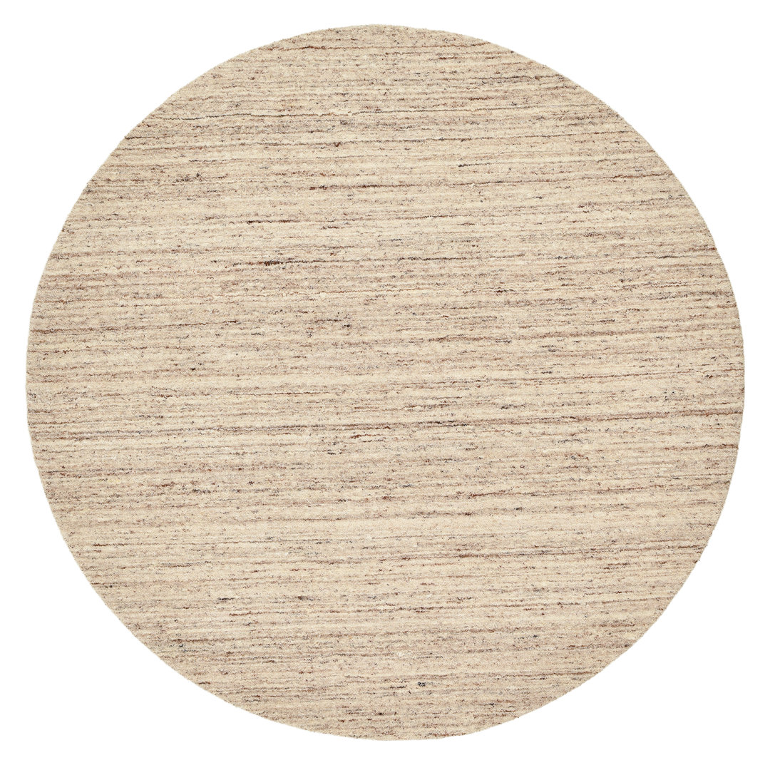 Handgewebter Teppich Pure aus Schurwolle in Naturbeige