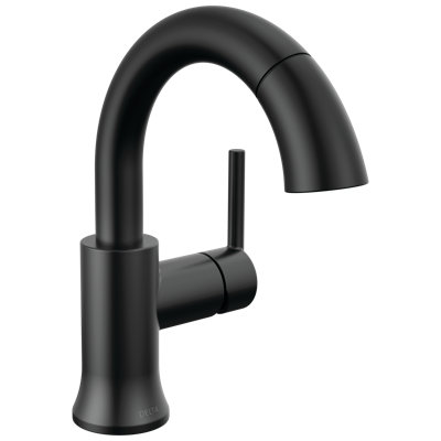 Trinsic Pull Down Bathroom Faucet, Bathroom Pull Out Faucet, Black Single Hole Bathroom Faucet with Pull Down Sprayer, Bathroom Sink Faucet Magnetic Docking, Matte Black
