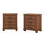 Ensemble de 2 tables de chevet en bois, tables de chevet, 3 tiroirs, table de bout, tiroirs pour la chambre à coucher et le salon