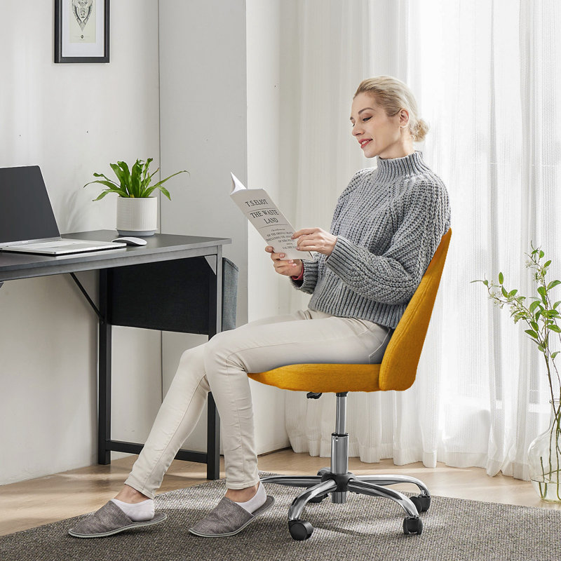 Chaise de bureau Magdaleen, Jaune