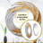 Gold and Cream Enchanted Whirls II - Abstract Spirals Decorative Mirror, Modern Round Wall Mirror, Printed Metal Art-99620792