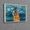 Large Cotton Canvas Print Showcasing Radha Krishna Hindu Couple in Exceptional 3D Wall Art for Authentic Indian Home Design and Perfect Present