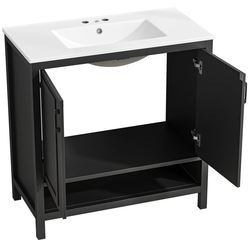 Meuble-lavabo simple 36 po avec comptoir en céramique, 36"