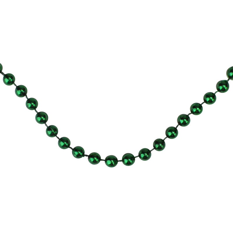 Guirlande de Noël perlée artificielle, Vert émeraude, L 15 pi