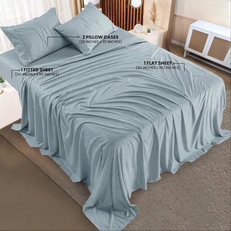 Light Gray Queen Size Sheet Set (4 Pieces), Made Of Soft And Breathable Microfiber, Includes Fitted Sheet, 2 Pillowcases.