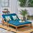 Double Patio Chair - Water- & Adjustable Seat Chaise For Yard, Enjoy Outdoors