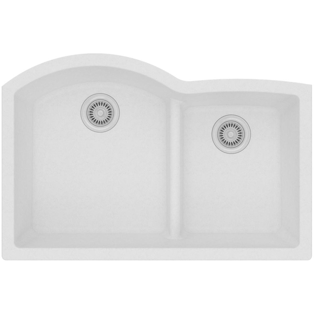 Quartz Classic 33" x 22" x 10" Double Basin Undermount Kitchen Sink Elkay 