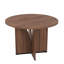 Table de salle à manger ronde en noyer de 100 cm (39,37 po), table de cuisine moderne à pied central de style milieu du siècle, 4 couverts