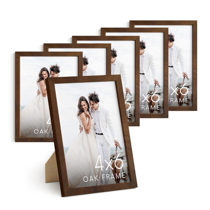  Cadre photo en bois - ensemble de 6, Noyer, 24 po x 36 po
