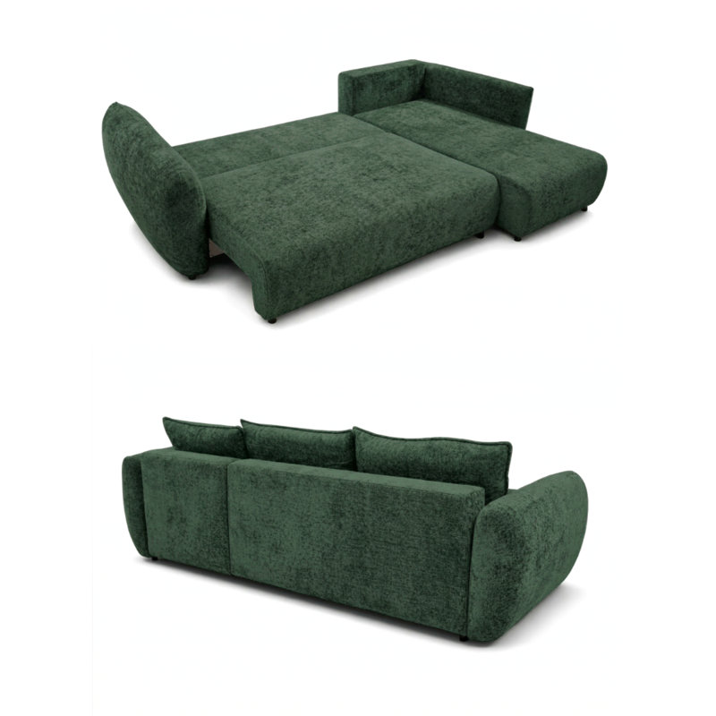 Sectional, Green FLOW 19, Right Hand Facing Corner Sofa