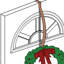High Profile Embossed Holly Pattern Wreath Hanger-787609759