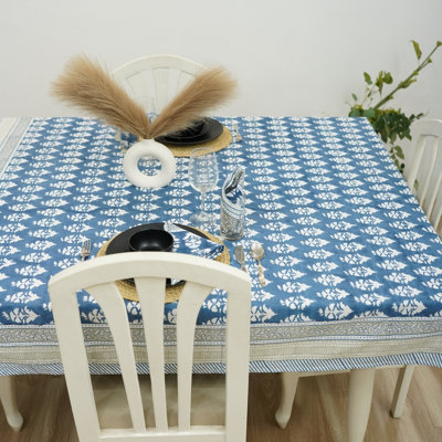 Housse de table en coton de luxe, imprimé à la main - Mor Mukut
