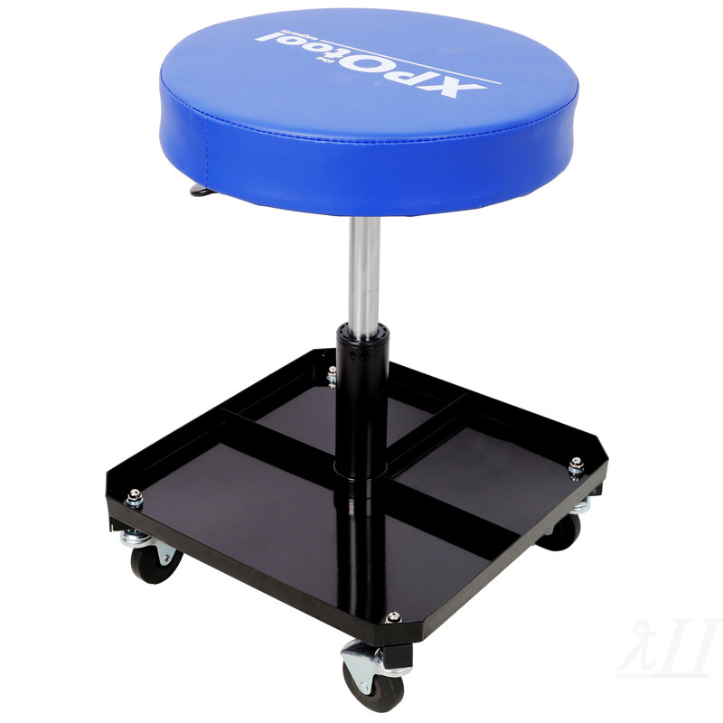Tabouret de mécanicien réglable avec rangement pour plateau à outils 250 LBS