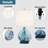 23.5" Modern Coastal Blue Glass Table Lamp with 3-Way Dimmable Lighting for Bedroom Living Room Study