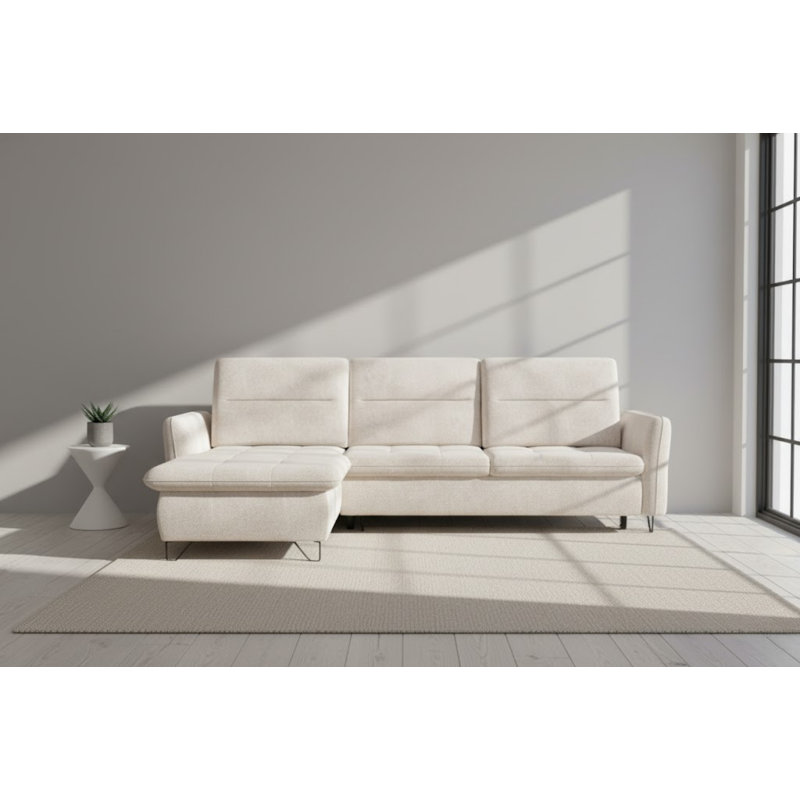 Fiesta Corner Sofa 3 seater with sleeping function, Cream, Left Hand Facing