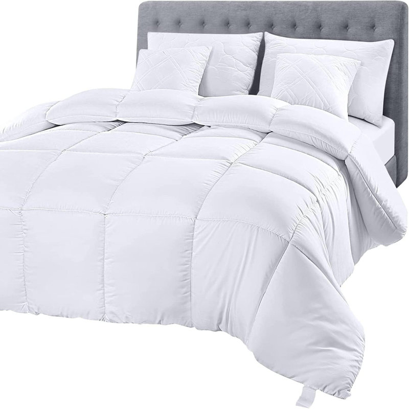 Édredon édredon matelassé avec édredon en duvet synthétique toutes saisons, avec 8 onglets cadeaux, Grand lit