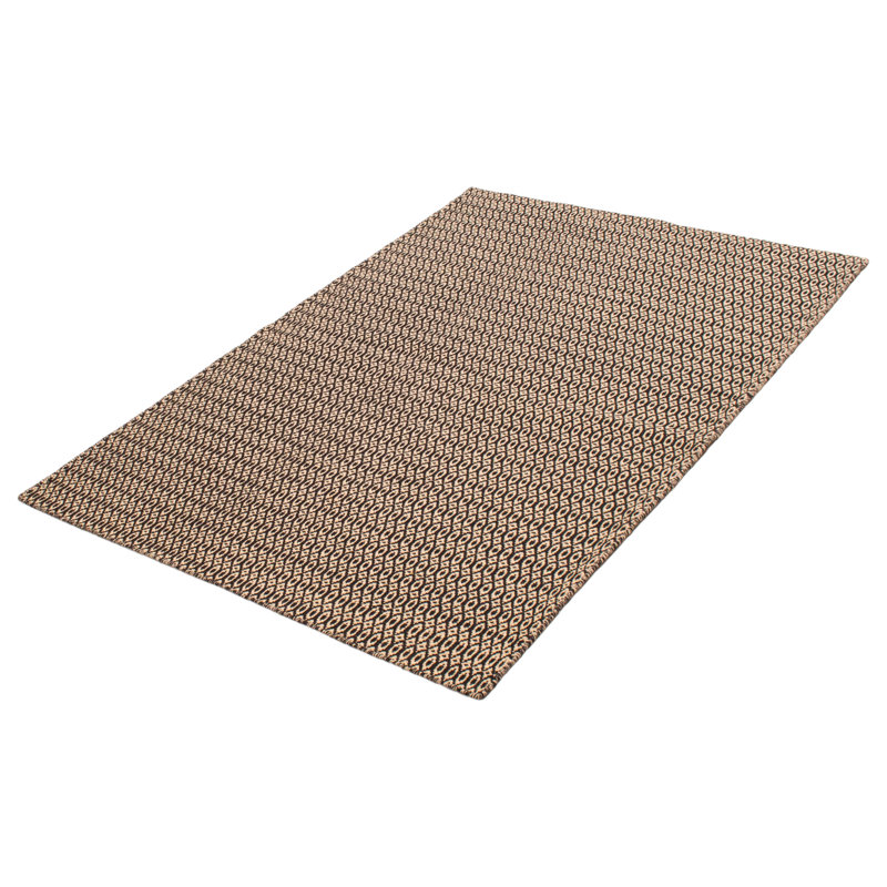 Tapis unique en laine nouvel âge rectangulaire noir 5 pi 2 po x 7 pi 7 po One-of-a-Kind