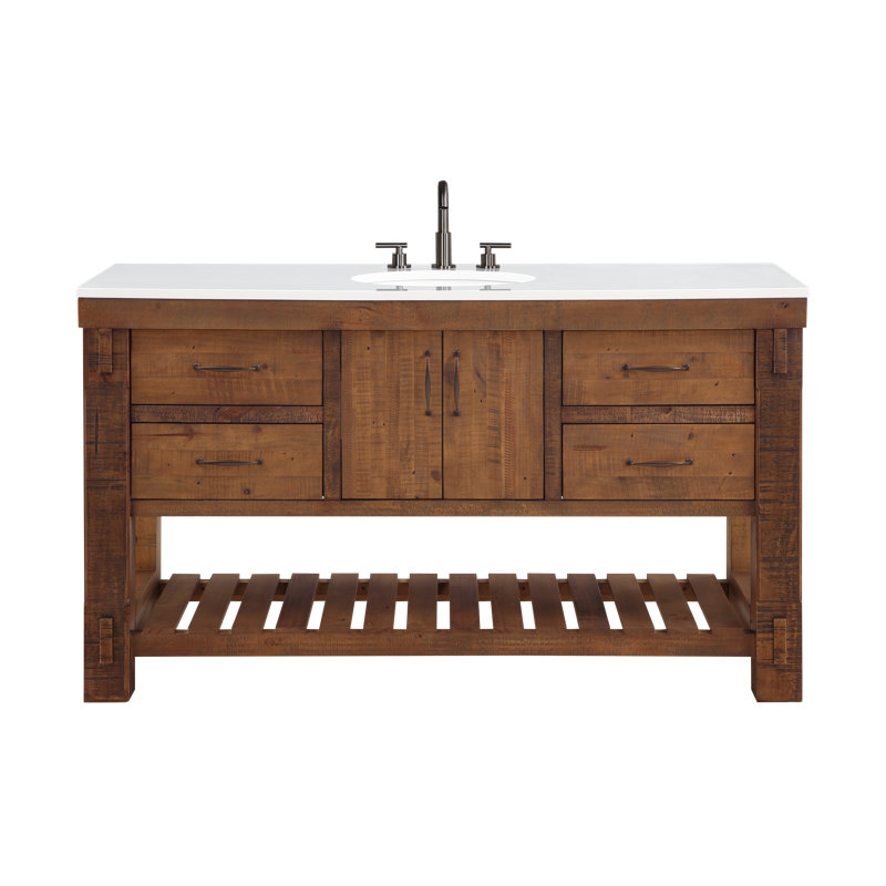 Bromley 60" Single Bathroom Vanity with Quartz Top