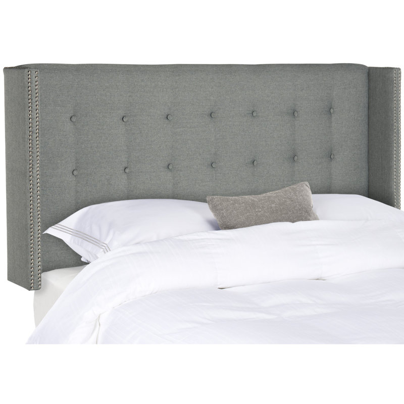 Burch Upholstered Headboard, Full, Linen Gray